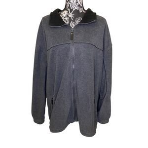 Faded Glory Charcoal Heather Zip Fleece Jacket Mens XL Gray Warm Winter Cozy
